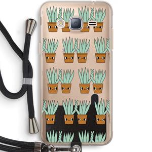CaseCompany Sansevieria: Samsung Galaxy J3 (2016) Transparant Hoesje met koord