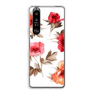 CaseCompany Roosjes: Sony Xperia 1 III Transparant Hoesje