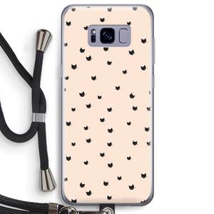 CaseCompany Kleine kattenkopjes: Samsung Galaxy S8 Plus Transparant Hoesje met koord