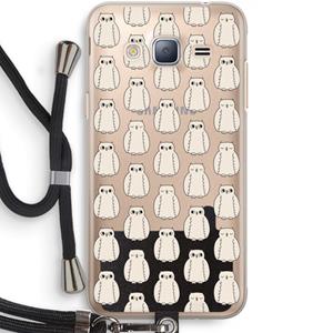 CaseCompany Uilen: Samsung Galaxy J3 (2016) Transparant Hoesje met koord