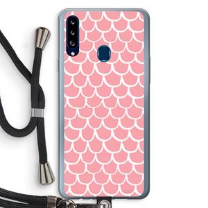 CaseCompany Dakpannetjes: Samsung Galaxy A20s Transparant Hoesje met koord