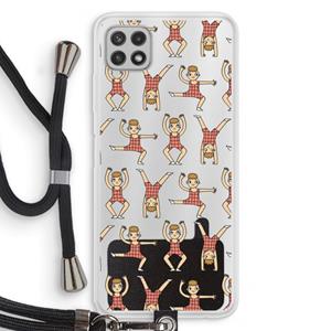 CaseCompany Gymboys: Samsung Galaxy A22 4G Transparant Hoesje met koord