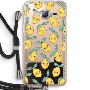 CaseCompany Citroenen: Samsung Galaxy J3 (2016) Transparant Hoesje met koord