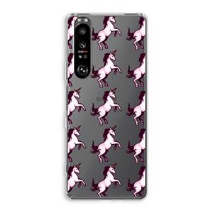 CaseCompany Musketon Unicorn: Sony Xperia 1 III Transparant Hoesje