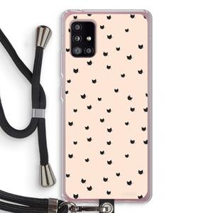 CaseCompany Kleine kattenkopjes: Samsung Galaxy A51 5G Transparant Hoesje met koord