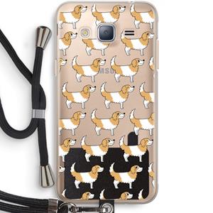 CaseCompany Doggy: Samsung Galaxy J3 (2016) Transparant Hoesje met koord