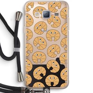 CaseCompany Croissant: Samsung Galaxy J3 (2016) Transparant Hoesje met koord