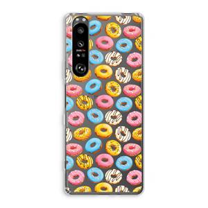 CaseCompany Pink donuts: Sony Xperia 1 III Transparant Hoesje