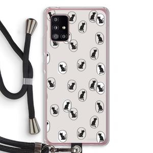 CaseCompany Miauw: Samsung Galaxy A51 5G Transparant Hoesje met koord