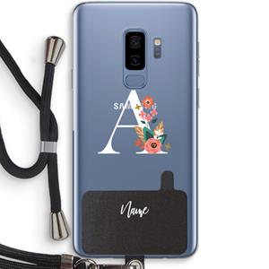 CaseCompany Pink Bouquet: Samsung Galaxy S9 Plus Transparant Hoesje met koord