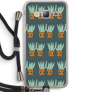 CaseCompany Sansevieria: Samsung Galaxy J3 (2016) Transparant Hoesje met koord