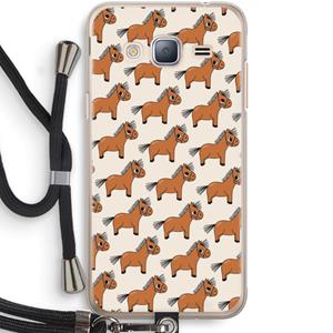 CaseCompany Pony: Samsung Galaxy J3 (2016) Transparant Hoesje met koord
