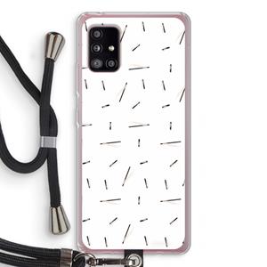 CaseCompany Hipster stripes: Samsung Galaxy A51 5G Transparant Hoesje met koord
