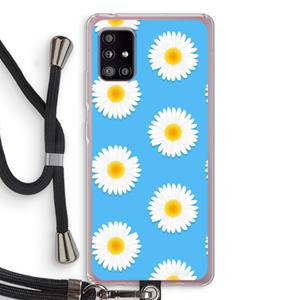 CaseCompany Margrietjes: Samsung Galaxy A51 5G Transparant Hoesje met koord