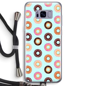 CaseCompany Donuts: Samsung Galaxy S8 Plus Transparant Hoesje met koord