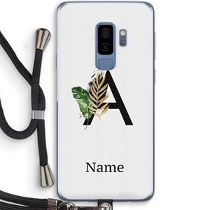 CaseCompany Charcoal Flora: Samsung Galaxy S9 Plus Transparant Hoesje met koord