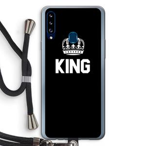CaseCompany King zwart: Samsung Galaxy A20s Transparant Hoesje met koord