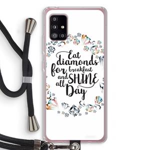 CaseCompany Diamonds: Samsung Galaxy A51 5G Transparant Hoesje met koord