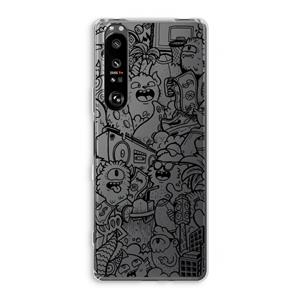 CaseCompany Vexx Black City : Sony Xperia 1 III Transparant Hoesje