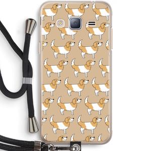 CaseCompany Doggy: Samsung Galaxy J3 (2016) Transparant Hoesje met koord