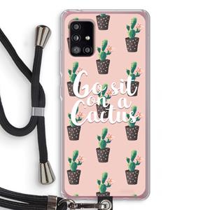 CaseCompany Cactus quote: Samsung Galaxy A51 5G Transparant Hoesje met koord