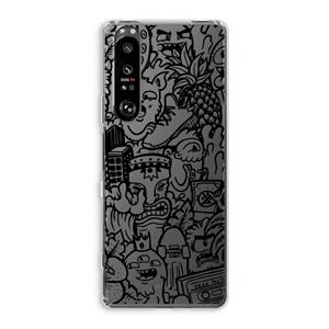 CaseCompany Vexx Black Mixtape: Sony Xperia 1 III Transparant Hoesje