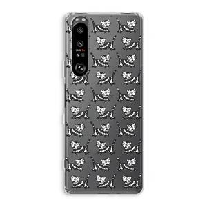 CaseCompany Zwarte poes: Sony Xperia 1 III Transparant Hoesje