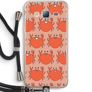 CaseCompany Krab: Samsung Galaxy J3 (2016) Transparant Hoesje met koord