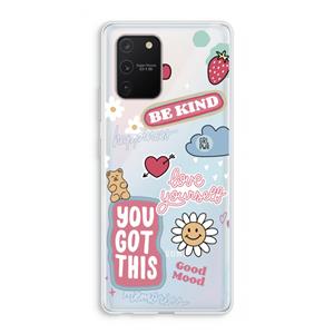 CaseCompany Positivity: Samsung Galaxy S10 Lite Transparant Hoesje