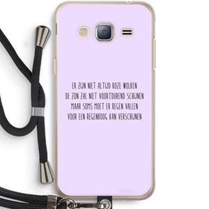 CaseCompany Regenboog: Samsung Galaxy J3 (2016) Transparant Hoesje met koord