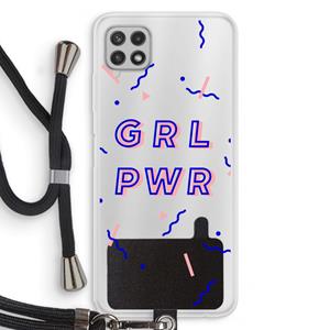 CaseCompany GRL PWR: Samsung Galaxy A22 4G Transparant Hoesje met koord