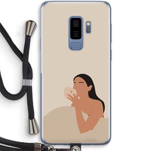 CaseCompany Fresh coffee: Samsung Galaxy S9 Plus Transparant Hoesje met koord