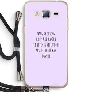 CaseCompany Sprong: Samsung Galaxy J3 (2016) Transparant Hoesje met koord