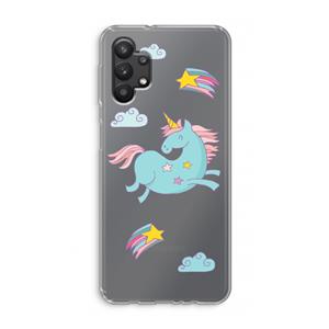 CaseCompany Vliegende eenhoorn: Samsung Galaxy A32 5G Transparant Hoesje