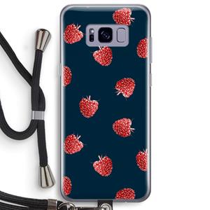 CaseCompany Framboosjes: Samsung Galaxy S8 Plus Transparant Hoesje met koord
