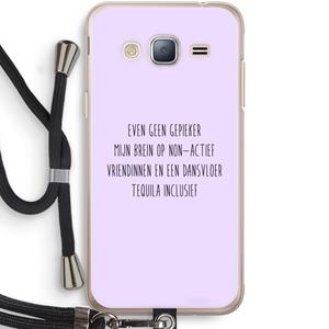 CaseCompany Tequila: Samsung Galaxy J3 (2016) Transparant Hoesje met koord