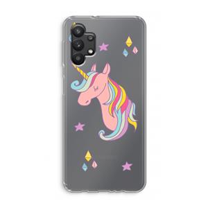 CaseCompany Roze eenhoorn: Samsung Galaxy A32 5G Transparant Hoesje