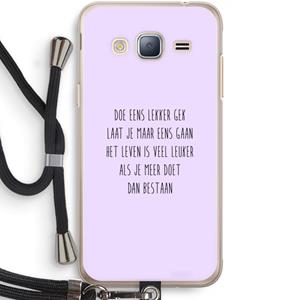 CaseCompany Gek: Samsung Galaxy J3 (2016) Transparant Hoesje met koord