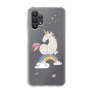 CaseCompany Regenboog eenhoorn: Samsung Galaxy A32 5G Transparant Hoesje