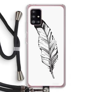 CaseCompany Pluim: Samsung Galaxy A51 5G Transparant Hoesje met koord