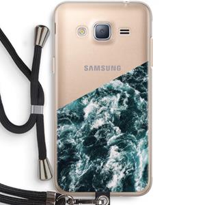 CaseCompany Zee golf: Samsung Galaxy J3 (2016) Transparant Hoesje met koord