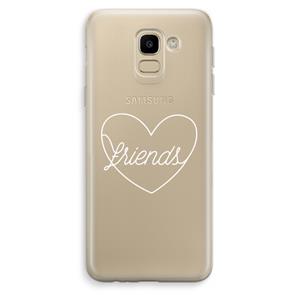 CaseCompany Friends heart pastel: Samsung Galaxy J6 (2018) Transparant Hoesje