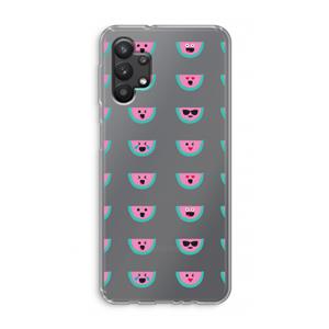 CaseCompany Smiley watermeloenprint: Samsung Galaxy A32 5G Transparant Hoesje
