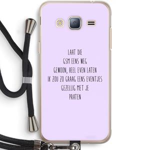 CaseCompany GSM: Samsung Galaxy J3 (2016) Transparant Hoesje met koord