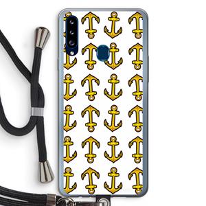 CaseCompany Musketon Anchor: Samsung Galaxy A20s Transparant Hoesje met koord