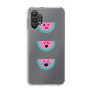 CaseCompany Smiley watermeloen: Samsung Galaxy A32 5G Transparant Hoesje