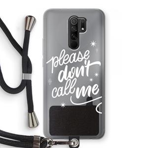 CaseCompany Don't call: Xiaomi Redmi 9 Transparant Hoesje met koord