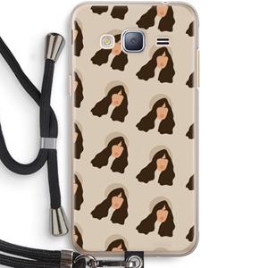 CaseCompany Bonjour mon amour: Samsung Galaxy J3 (2016) Transparant Hoesje met koord
