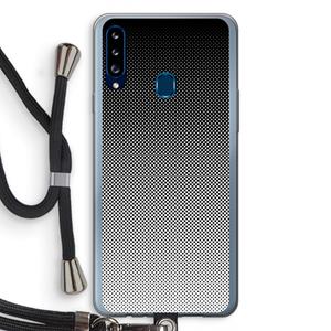 CaseCompany Musketon Halftone: Samsung Galaxy A20s Transparant Hoesje met koord