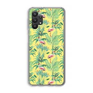 CaseCompany Flamingo party: Samsung Galaxy A32 5G Transparant Hoesje